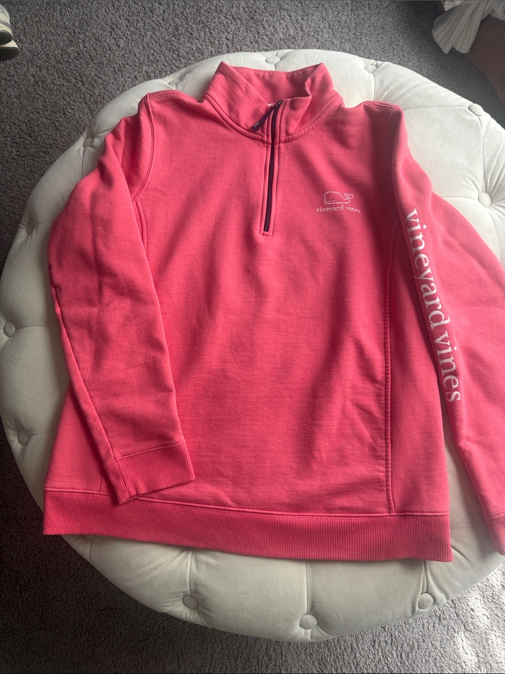 Vineyard Vines Pink Quarter-Zip Pullover Sweatshirt